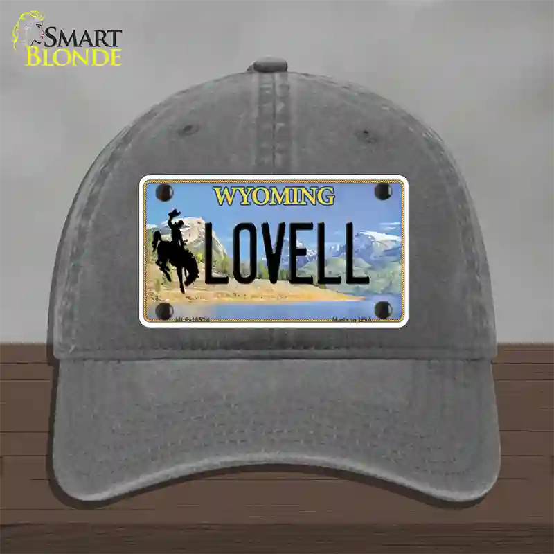 Lovell Wyoming Novelty License Plate Hat Unconstructed Cotton / Charcoal