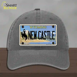 New Castle Wyoming Novelty License Plate Hat Unconstructed Cotton / Charcoal