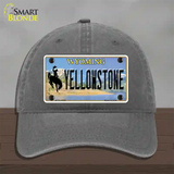 Yellowstone Wyoming Novelty License Plate Hat Unconstructed Cotton / Charcoal