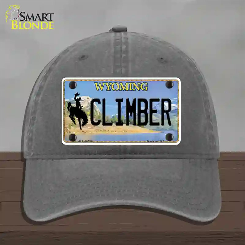 Climber Wyoming Novelty License Plate Hat Unconstructed Cotton / Charcoal