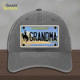 Grandma Wyoming Novelty License Plate Hat Unconstructed Cotton / Charcoal