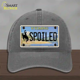 Spoiled Wyoming Novelty License Plate Hat Unconstructed Cotton / Charcoal