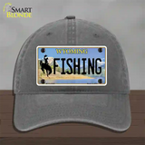 Fishing Wyoming Novelty License Plate Hat Unconstructed Cotton / Charcoal