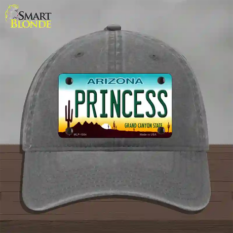 Princess Arizona Novelty License Plate Hat Unconstructed Cotton / Charcoal