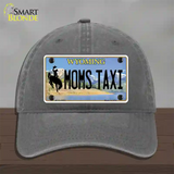 Moms Taxi Wyoming Novelty License Plate Hat Unconstructed Cotton / Charcoal