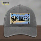 Princess Wyoming Novelty License Plate Hat Unconstructed Cotton / Charcoal