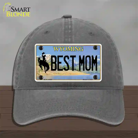 Best Mom Wyoming Novelty License Plate Hat Unconstructed Cotton / Charcoal