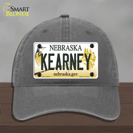 Kearney Nebraska Novelty License Plate Hat Unconstructed Cotton / Charcoal