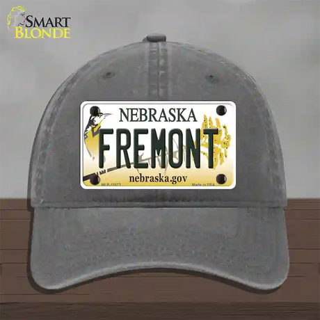 Fremont Nebraska Novelty License Plate Hat Unconstructed Cotton / Charcoal