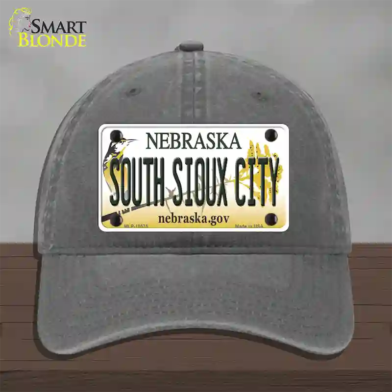 South Sioux City Nebraska Novelty License Plate Hat Unconstructed Cotton / Charcoal