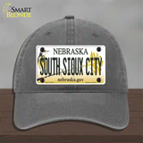 South Sioux City Nebraska Novelty License Plate Hat Unconstructed Cotton / Charcoal