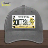 Scottsbluff Nebraska Novelty License Plate Hat Unconstructed Cotton / Charcoal