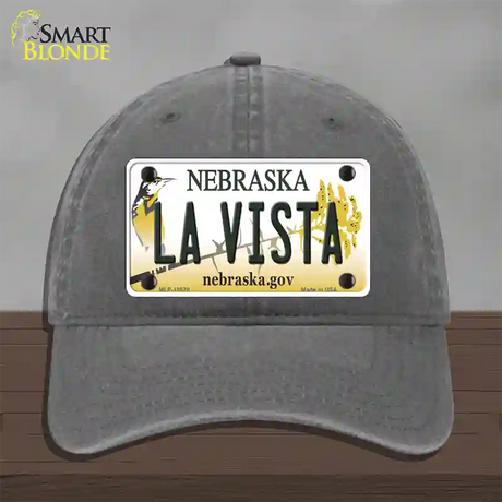 La Vista Nebraska Novelty License Plate Hat Unconstructed Cotton / Charcoal