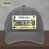 Cornhuskers Fan Nebraska Novelty License Plate Hat Unconstructed Cotton / Charcoal