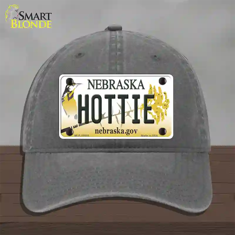 Hottie Nebraska Novelty License Plate Hat Unconstructed Cotton / Charcoal