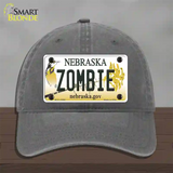 Zombie Nebraska Novelty License Plate Hat Unconstructed Cotton / Charcoal