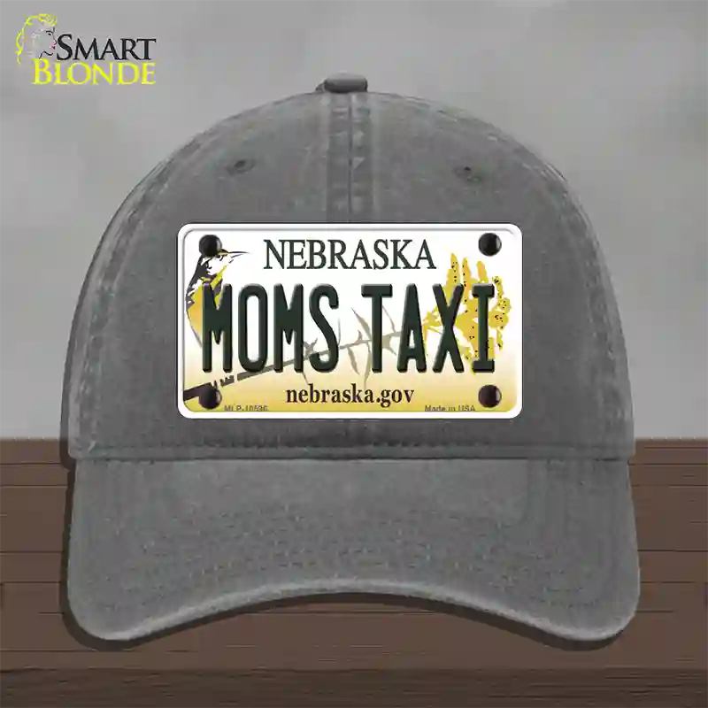 Moms Taxi Nebraska Novelty License Plate Hat Unconstructed Cotton / Charcoal