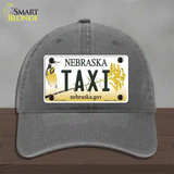 Taxi Nebraska Novelty License Plate Hat Unconstructed Cotton / Charcoal