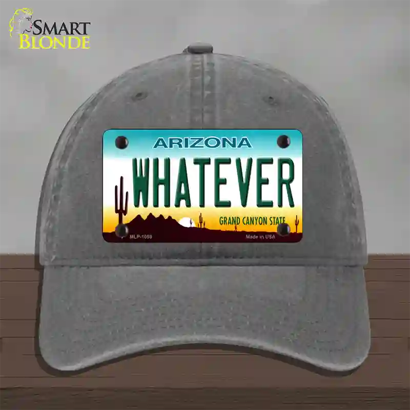 Whatever Arizona Novelty License Plate Hat Unconstructed Cotton / Charcoal