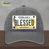 Blessed Nebraska Novelty License Plate Hat Unconstructed Cotton / Charcoal