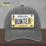 Hunter Nebraska Novelty License Plate Hat Unconstructed Cotton / Charcoal