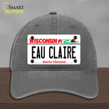 Eau Claire Wisconsin Novelty License Plate Hat Unconstructed Cotton / Charcoal