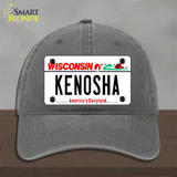 Kenosha Wisconsin Novelty License Plate Hat Unconstructed Cotton / Charcoal