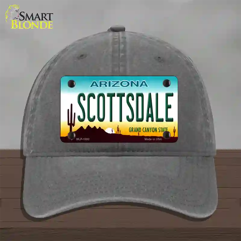 Scottsdale Arizona Novelty License Plate Hat Unconstructed Cotton / Charcoal