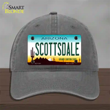 Scottsdale Arizona Novelty License Plate Hat Unconstructed Cotton / Charcoal