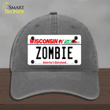 Zombie Wisconsin Novelty License Plate Hat Unconstructed Cotton / Charcoal