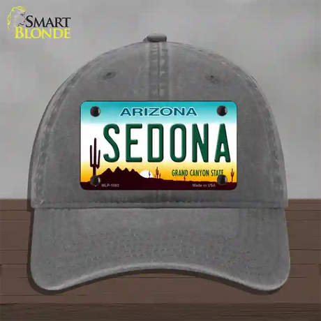 Sedona Arizona Novelty License Plate Hat Unconstructed Cotton / Charcoal