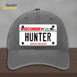 Hunter Wisconsin Novelty License Plate Hat Unconstructed Cotton / Charcoal