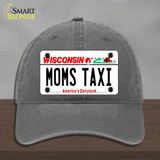 Moms Taxi Wisconsin Novelty License Plate Hat Unconstructed Cotton / Charcoal