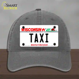 Taxi Wisconsin Novelty License Plate Hat Unconstructed Cotton / Charcoal