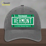 Vermont Green Mountain State Novelty License Plate Hat Unconstructed Cotton / Charcoal