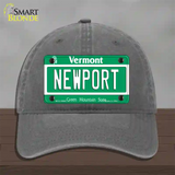 Newport Vermont Novelty License Plate Hat Unconstructed Cotton / Charcoal