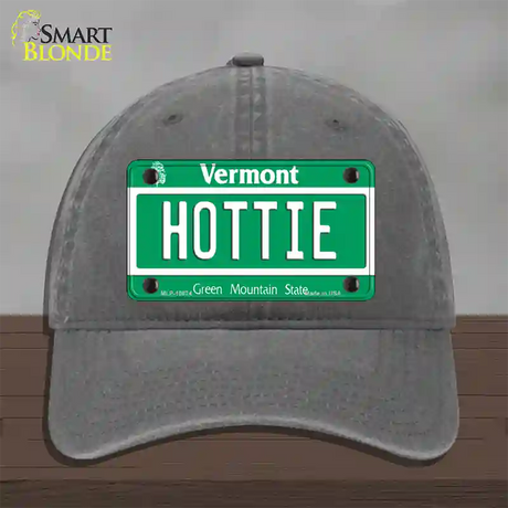 Hottie Vermont Novelty License Plate Hat Unconstructed Cotton / Charcoal