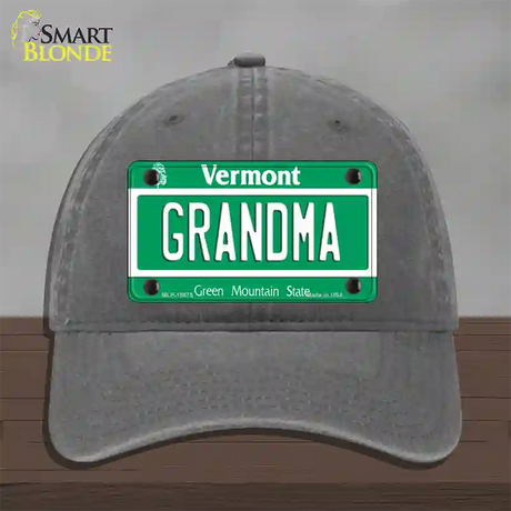 Grandma Vermont Novelty License Plate Hat Unconstructed Cotton / Charcoal