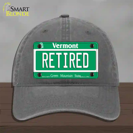 Retired Vermont Novelty License Plate Hat Unconstructed Cotton / Charcoal