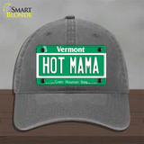 Hot Mama Vermont Novelty License Plate Hat Unconstructed Cotton / Charcoal