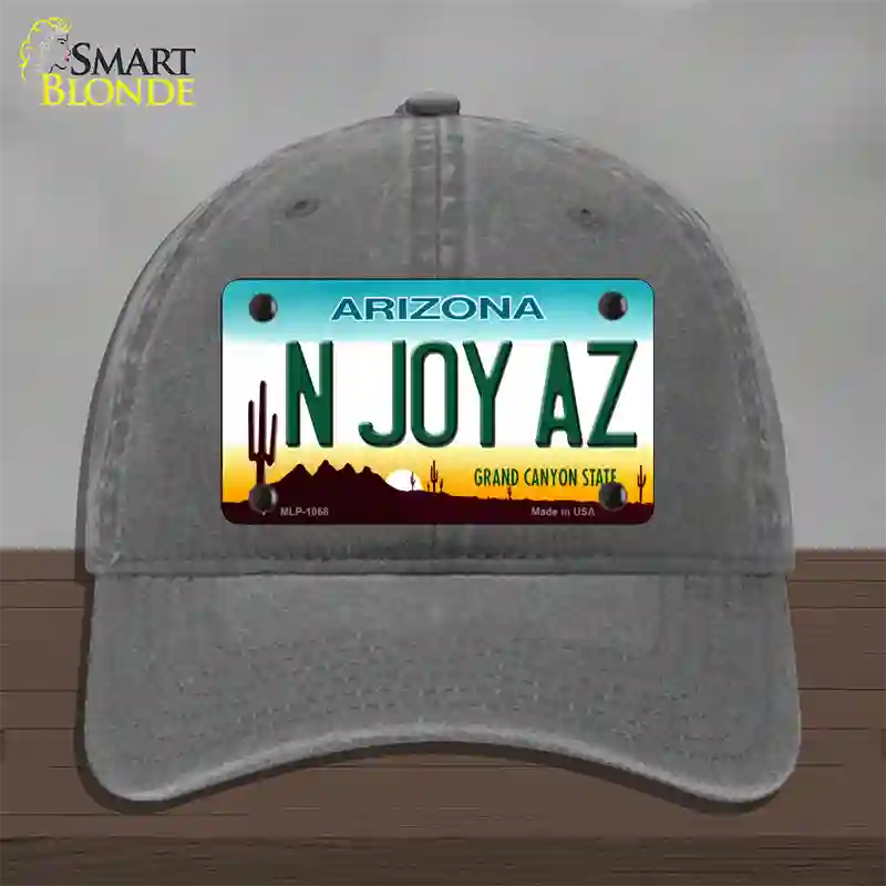 N Joy Arizona Novelty License Plate Hat Unconstructed Cotton / Charcoal