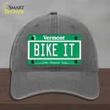 Bike It Vermont Novelty License Plate Hat Unconstructed Cotton / Charcoal