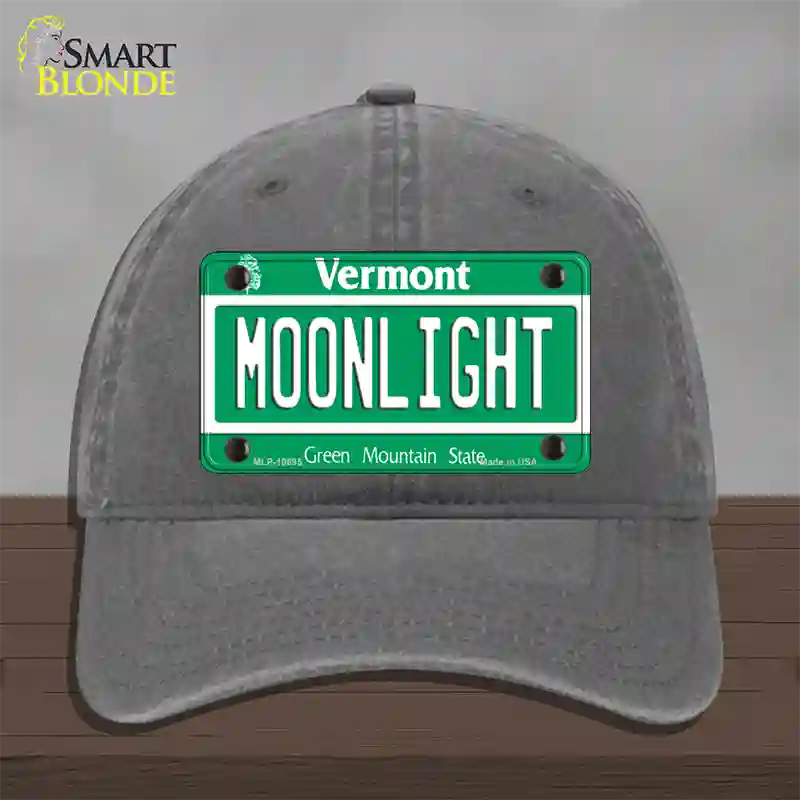 Moonlight Vermont Novelty License Plate Hat Unconstructed Cotton / Charcoal