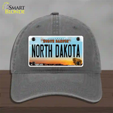 North Dakota Legendary Novelty License Plate Hat Unconstructed Cotton / Charcoal