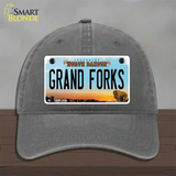 Grand Forks North Dakota Novelty License Plate Hat Unconstructed Cotton / Charcoal