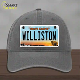 Williston North Dakota Novelty License Plate Hat Unconstructed Cotton / Charcoal