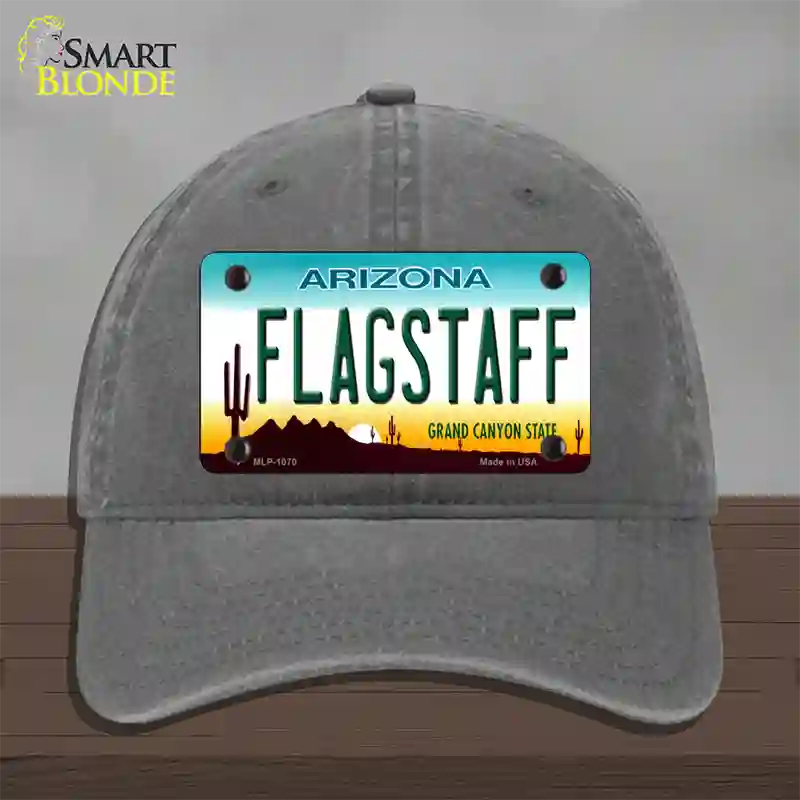 Flagstaff Arizona Novelty License Plate Hat Unconstructed Cotton / Charcoal