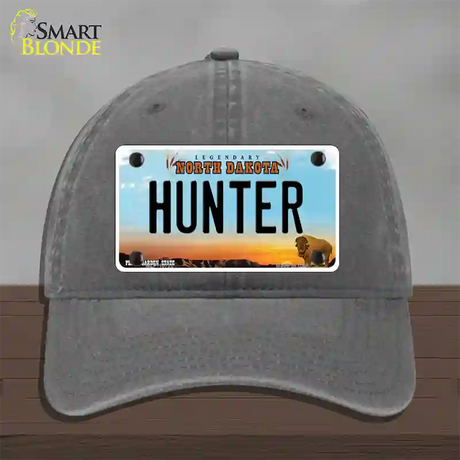 Hunter North Dakota Novelty License Plate Hat Unconstructed Cotton / Charcoal