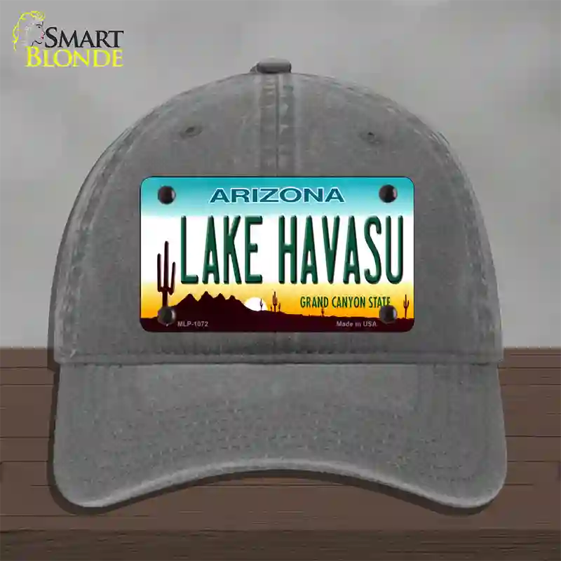 Lake Havasu Arizona Novelty License Plate Hat Unconstructed Cotton / Charcoal