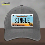 Single North Dakota Novelty License Plate Hat Unconstructed Cotton / Charcoal